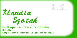 klaudia szotak business card